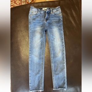 7 for all mankind the ankle skinny girls jeans size 6x, with frayed hem